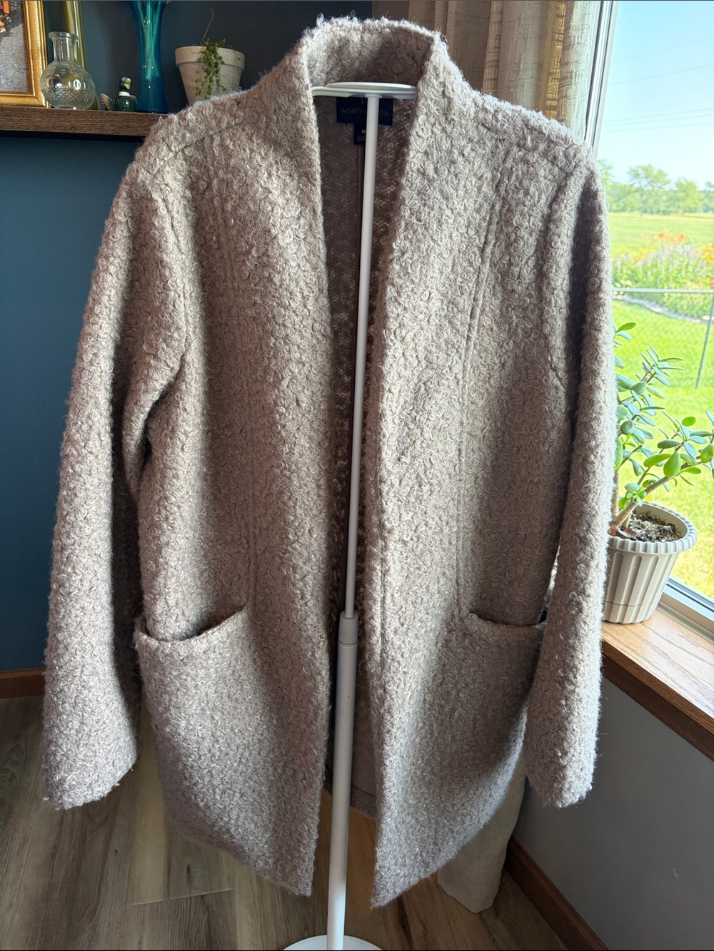 Worthington Size M Women's Tan Wool-Blend Coat